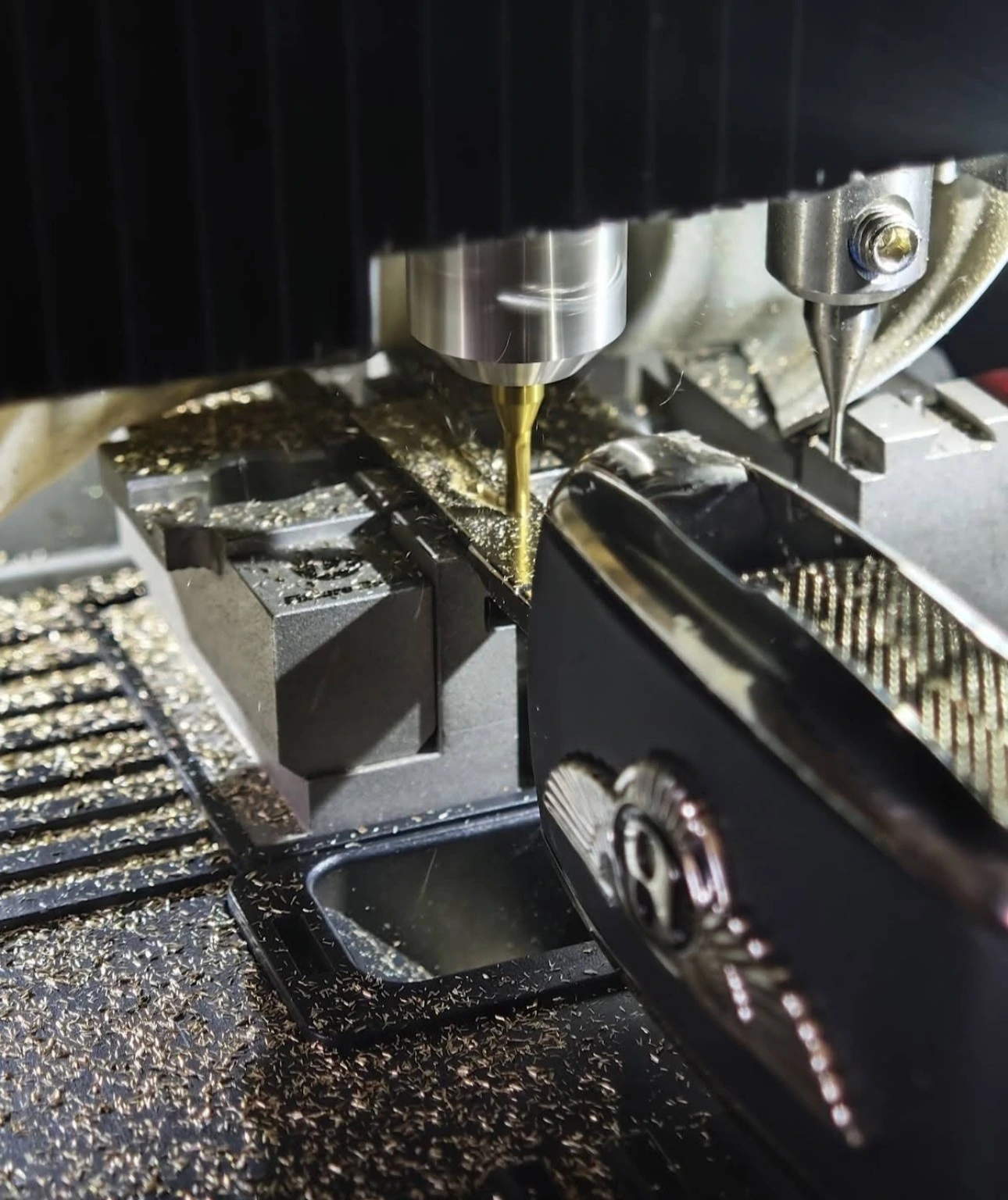 Vehicle key being cut using professional key cutting equipment