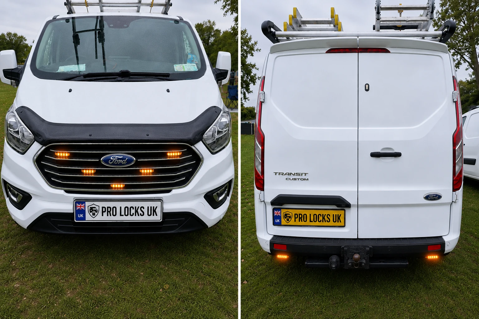 Ford Transit Custom amber warning light installation completed by Pro Locks UK